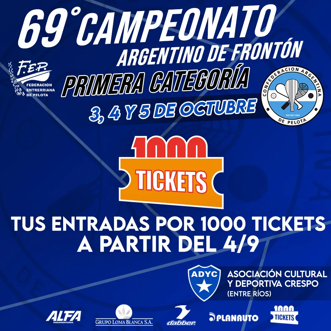 69° CAMPEONATO ARGENTINO DE FRONTON