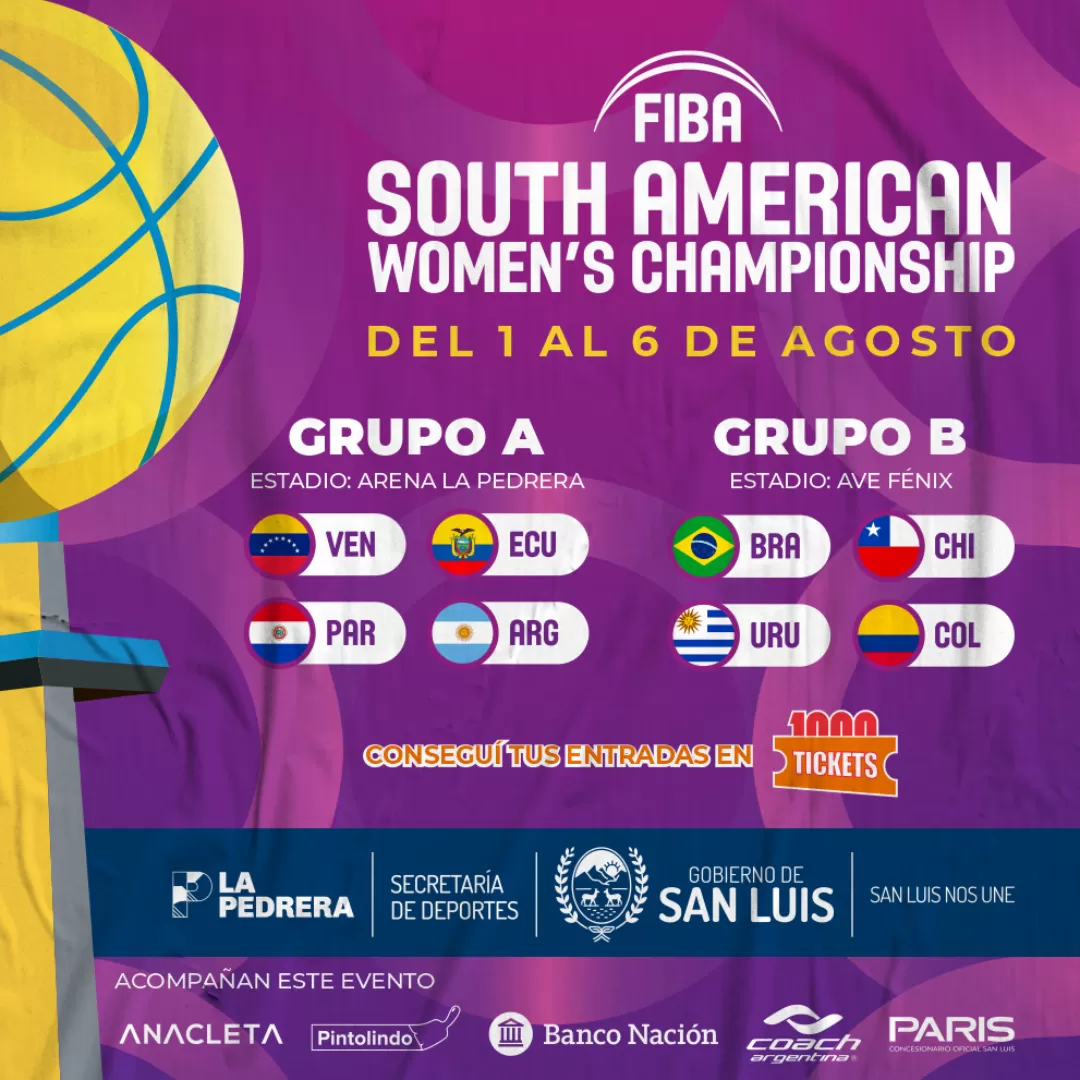 Sudamericano de básquet femenino 2022 - SEMIFINAL CLASIFICACION 1 AL 4 EN LA PEDRERA (Villa Mercedes)